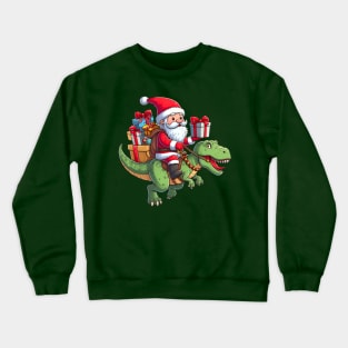Santa Claus Riding T-REX Crewneck Sweatshirt